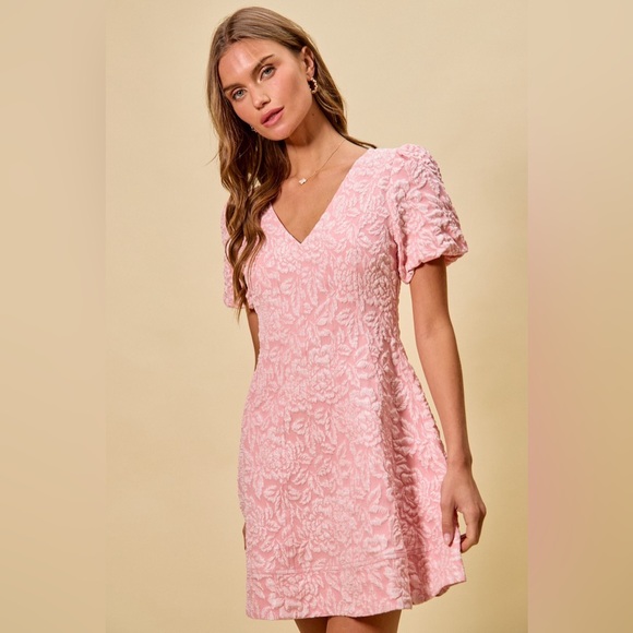SO ME Floral Jacquard Fit And Flare Daily Mini Dress - Picture 8 of 15